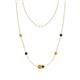 1 - Linea 0.48 ctw Citrine (4 mm) and Red Garnet Women Station Necklace 