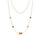 1 - Linea 0.46 ctw Citrine (4 mm) and Ruby Women Station Necklace 