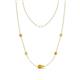 1 - Linea 0.46 ctw Citrine (4 mm) and Yellow Diamond Women Station Necklace 