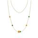 1 - Linea 0.48 ctw Citrine (4 mm) and Green Garnet Women Station Necklace 