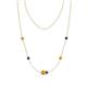 1 - Linea 0.40 ctw Citrine (4 mm) and Iolite Women Station Necklace 