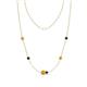 1 - Linea 0.46 ctw Citrine (4 mm) and London Blue Topaz Women Station Necklace 