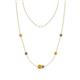 1 - Linea 0.46 ctw Citrine (4 mm) and Smoky Quartz Women Station Necklace 