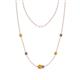 1 - Linea 0.46 ctw Citrine (4 mm) and Smoky Quartz Women Station Necklace 