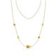 1 - Linea 0.49 ctw Citrine (4 mm) and Yellow Sapphire Women Station Necklace 