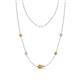 1 - Linea 0.46 ctw Citrine (4 mm) and Lab Grown Diamond Women Station Necklace 