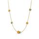 4 - Linea 0.48 ctw Citrine (4 mm) and Created Alexandrite Women Station Necklace 