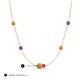 3 - Linea 0.40 ctw Citrine (4 mm) and Amethyst Women Station Necklace 