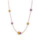 4 - Linea 0.40 ctw Citrine (4 mm) and Amethyst Women Station Necklace 