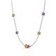 4 - Linea 0.40 ctw Citrine (4 mm) and Amethyst Women Station Necklace 