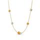 4 - Linea 0.40 ctw Citrine (4 mm) and Aquamarine Women Station Necklace 