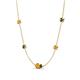 4 - Linea 0.46 ctw Citrine (4 mm) and Black Diamond Women Station Necklace 