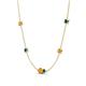 4 - Linea 0.46 ctw Citrine (4 mm) and Blue Diamond Women Station Necklace 