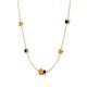 4 - Linea 0.48 ctw Citrine (4 mm) and Blue Sapphire Women Station Necklace 