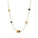 4 - Linea 0.48 ctw Citrine (4 mm) and Blue Sapphire Women Station Necklace 