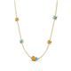 4 - Linea 0.43 ctw Citrine (4 mm) and Blue Topaz Women Station Necklace 