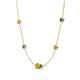 4 - Linea 0.40 ctw Citrine (4 mm) and Emerald Women Station Necklace 