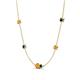 4 - Linea 0.46 ctw Citrine (4 mm) and London Blue Topaz Women Station Necklace 