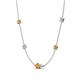 4 - Linea 0.43 ctw Citrine (4 mm) and Moissanite Women Station Necklace 