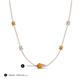 3 - Linea 0.43 ctw Citrine (4 mm) and Moissanite Women Station Necklace 