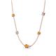 4 - Linea 0.43 ctw Citrine (4 mm) and Moissanite Women Station Necklace 