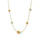 4 - Linea 0.39 ctw Citrine (4 mm) and Opal Women Station Necklace 