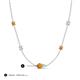 3 - Linea 0.39 ctw Citrine (4 mm) and Opal Women Station Necklace 