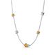4 - Linea 0.39 ctw Citrine (4 mm) and Opal Women Station Necklace 