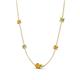 4 - Linea 0.48 ctw Citrine (4 mm) and Peridot Women Station Necklace 