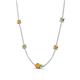 4 - Linea 0.48 ctw Citrine (4 mm) and Peridot Women Station Necklace 