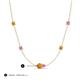 3 - Linea 0.49 ctw Citrine (4 mm) and Pink Sapphire Women Station Necklace 