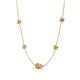 4 - Linea 0.49 ctw Citrine (4 mm) and Pink Sapphire Women Station Necklace 