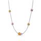 4 - Linea 0.49 ctw Citrine (4 mm) and Pink Sapphire Women Station Necklace 