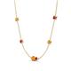 4 - Linea 0.46 ctw Citrine (4 mm) and Ruby Women Station Necklace 