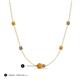 3 - Linea 0.46 ctw Citrine (4 mm) and Smoky Quartz Women Station Necklace 