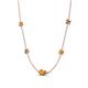 4 - Linea 0.46 ctw Citrine (4 mm) and Smoky Quartz Women Station Necklace 