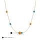 3 - Linea 0.40 ctw Citrine (4 mm) and Turquoise Women Station Necklace 