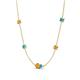 4 - Linea 0.40 ctw Citrine (4 mm) and Turquoise Women Station Necklace 