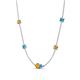4 - Linea 0.40 ctw Citrine (4 mm) and Turquoise Women Station Necklace 