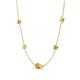 4 - Linea 0.49 ctw Citrine (4 mm) and Yellow Sapphire Women Station Necklace 