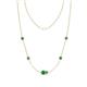 1 - Linea 0.53 ctw Emerald (4 mm) and Created Alexandrite Women Station Necklace 