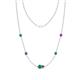 1 - Linea 0.45 ctw Emerald (4 mm) and Amethyst Women Station Necklace 