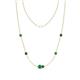 1 - Linea 0.51 ctw Emerald (4 mm) and Black Diamond Women Station Necklace 