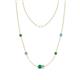 1 - Linea 0.48 ctw Emerald (4 mm) and Blue Topaz Women Station Necklace 