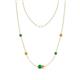 1 - Linea 0.45 ctw Emerald (4 mm) and Citrine Women Station Necklace 