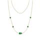 1 - Linea 0.53 ctw Emerald (4 mm) and Green Garnet Women Station Necklace 