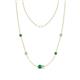 1 - Linea 0.48 ctw Emerald (4 mm) and Moissanite Women Station Necklace 