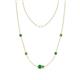 1 - Linea 0.53 ctw Emerald (4 mm) and Peridot Women Station Necklace 