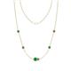 1 - Linea 0.51 ctw Emerald (4 mm) and Smoky Quartz Women Station Necklace 