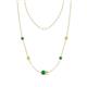 1 - Linea 0.51 ctw Emerald (4 mm) and Yellow Diamond Women Station Necklace 